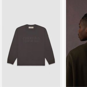 FEAR OF GOD ESSENTIALS Off Black Relaxed Crew Neck Sweatshirt